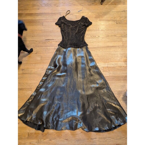 NWT Vintage Cache Evening Gown Size 8 Metallic Princess Maxi Dress - Picture 9 of 13